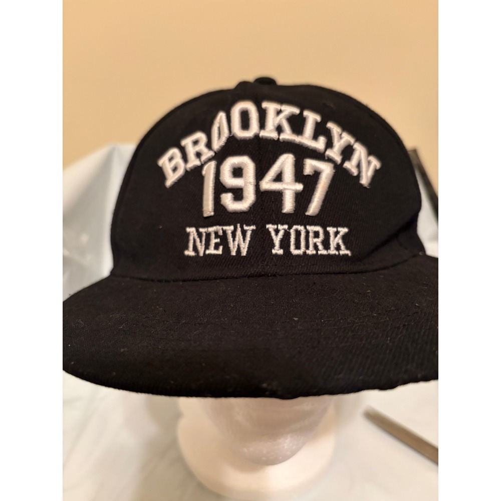 Brooklyn 1947 New York Snapback Hat Black White Embroidered Baseball Cap Mens OS
